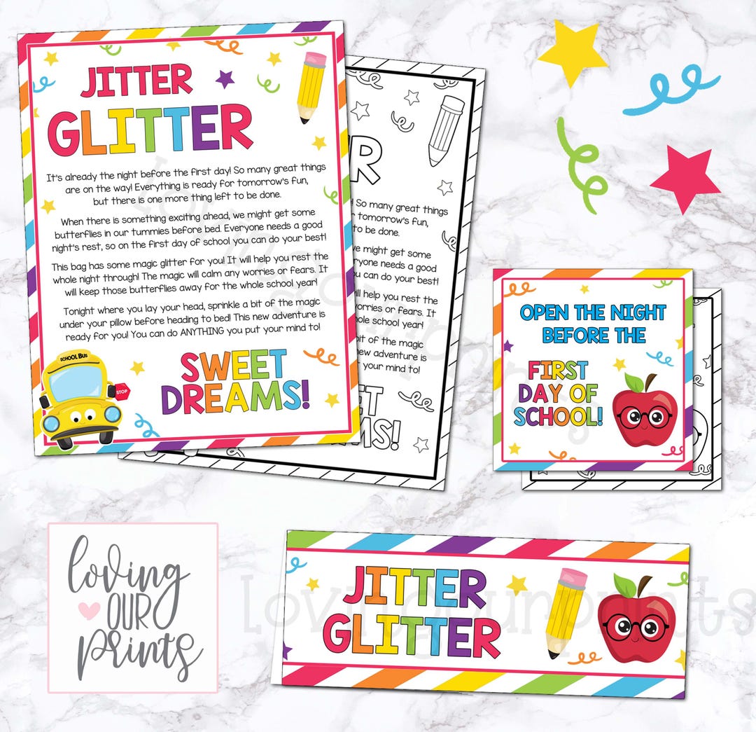 Jitter Glitter, Jitter Glitter Printable, Jitter Glitter Kindergarten