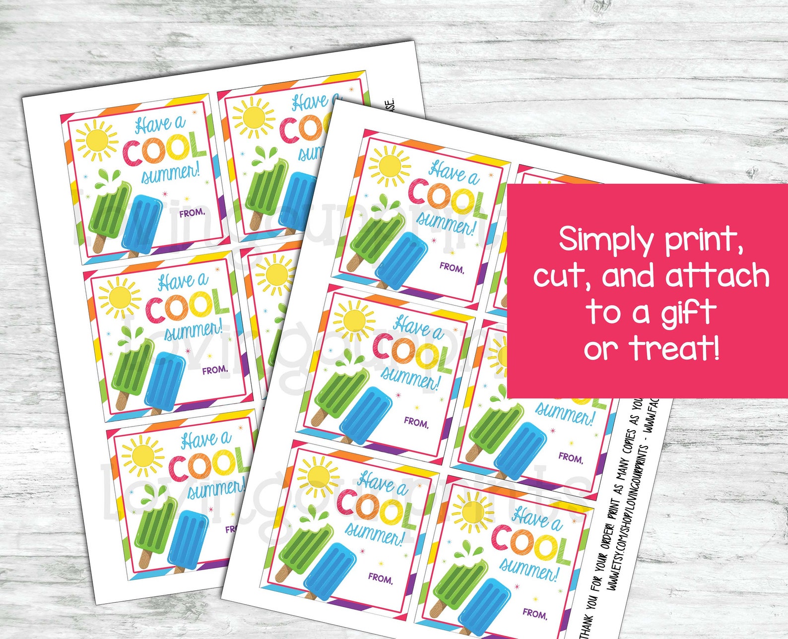 End of the Year Gift Tags for Students, Have a Cool Summer Tag, Have a ...