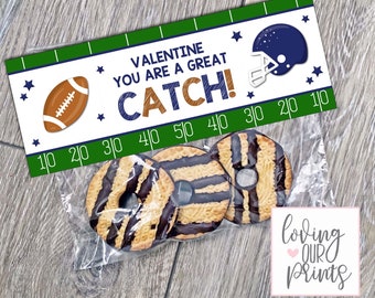 Football Valentine, Football Valentine Cards, Editable Valentine Treat Bag Toppers, Editable Valentine Cards for Kids