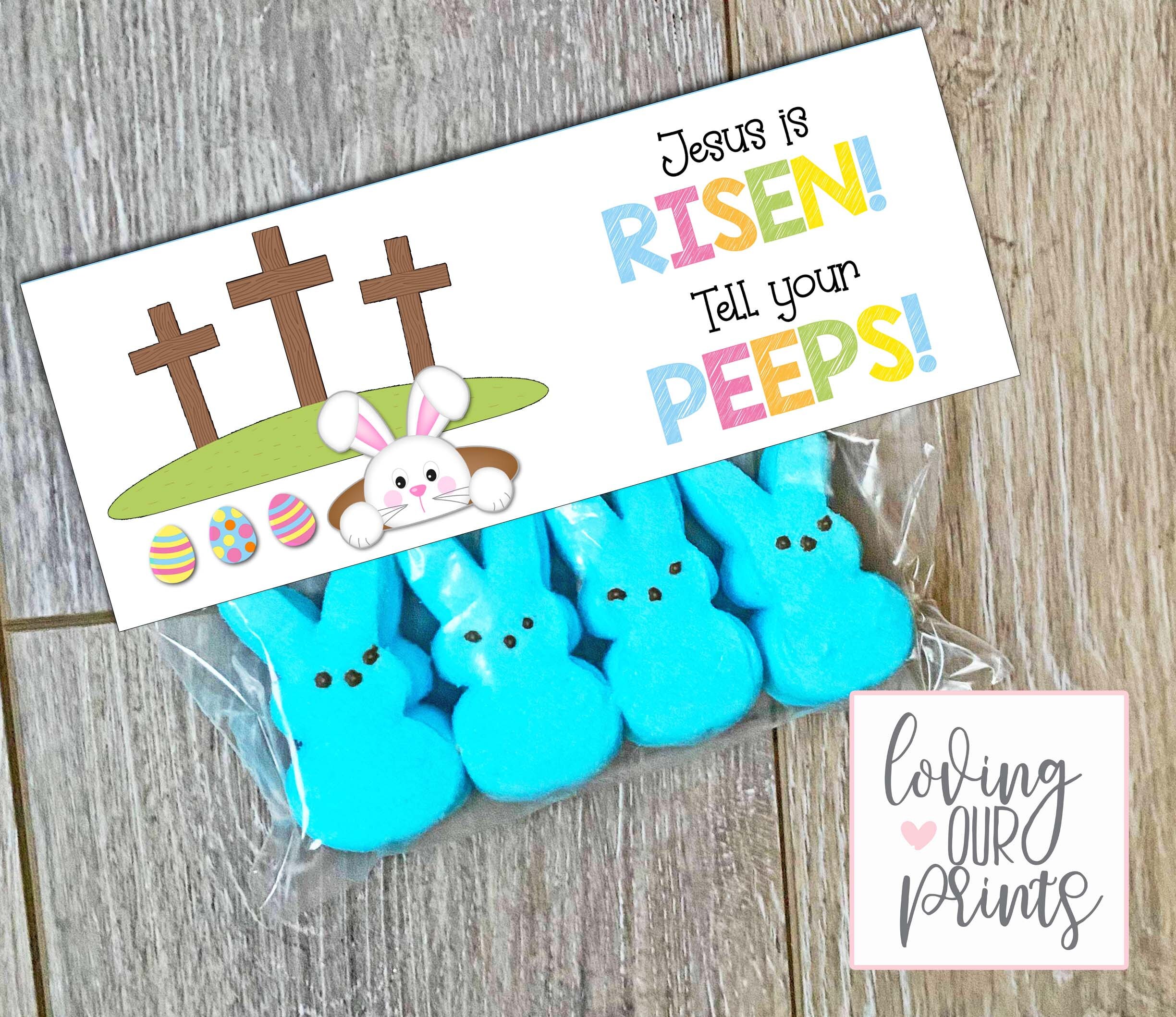 Editable Easter Peeps Printable Tags Jesus is Risen Tell Your Etsy