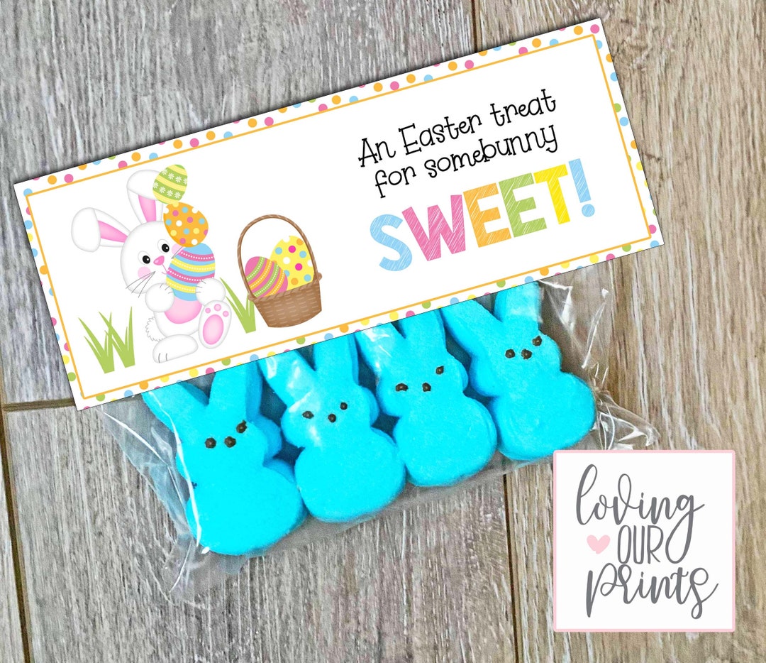 Editable Easter Treat Bag Topper, Easter Treat Bags, Easter Bunny Treat