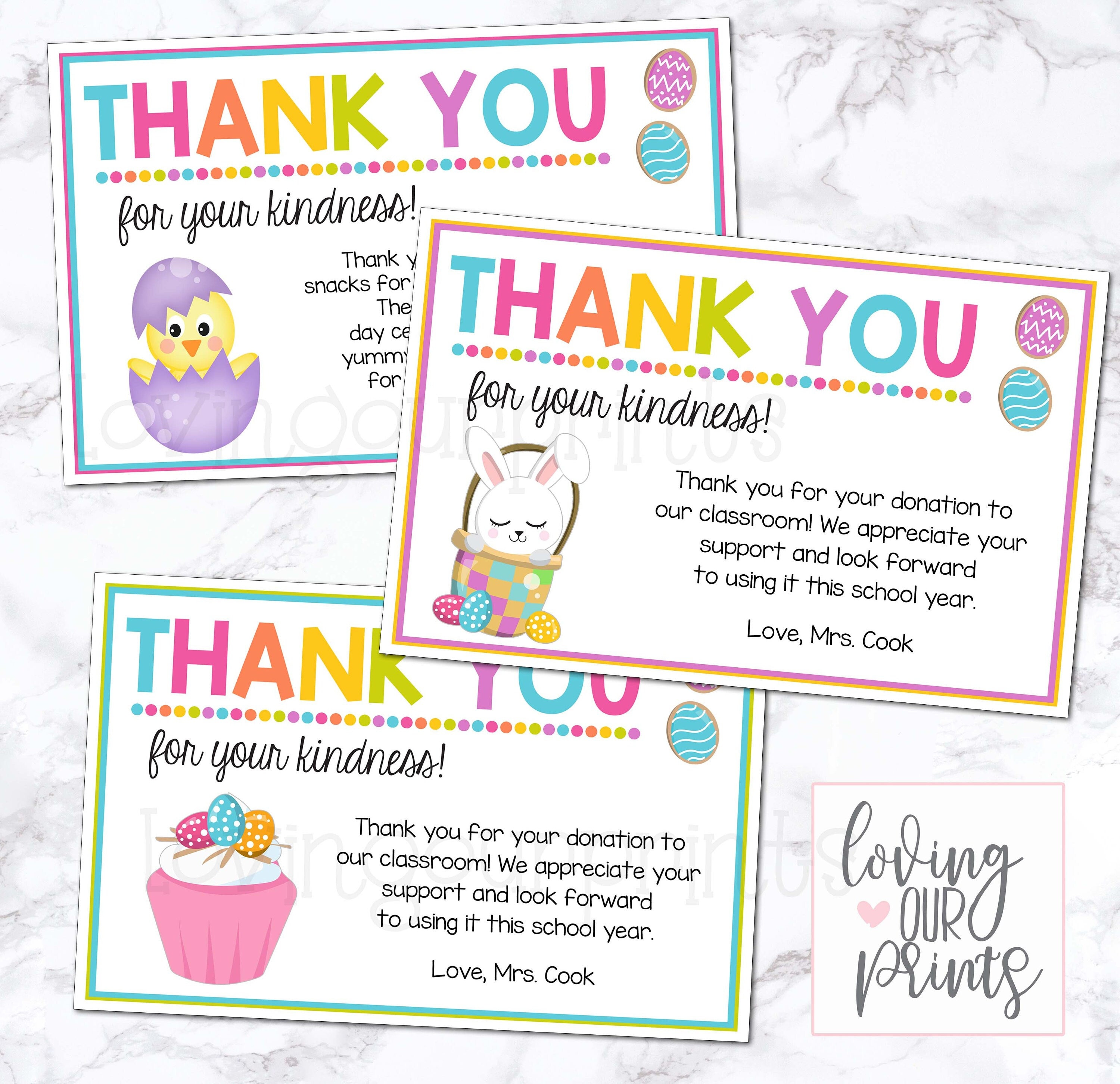 easter thank you cards, editable easter template, easter thank you