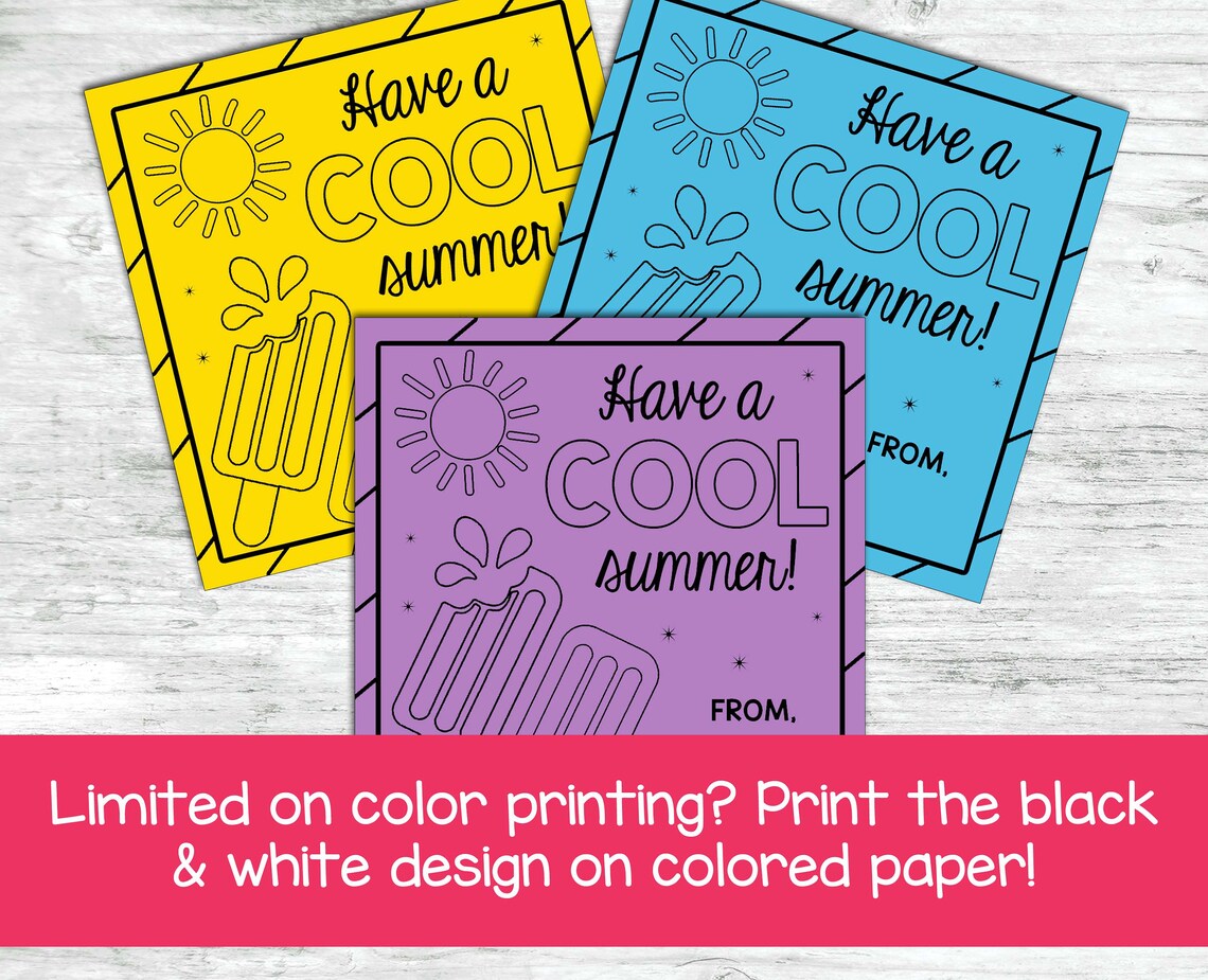 End of the Year Gift Tags for Students, Have a Cool Summer Tag, Have a ...