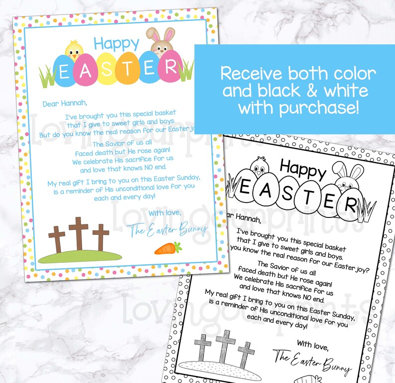 Easter Bunny Letter Editable Easter Bunny Letter Christian Etsy