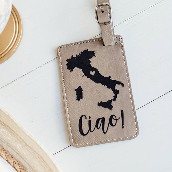 Ciao Italy Luggage Tag, Going to Italy, Italian Gift, Ciao Bella, Italy Honeymoon, Rome, Venice, Florence, Amalfi Coast, Italy Map