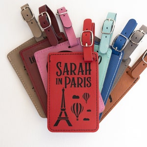 Paris Luggage Tag, Emily in Paris Fan Gifts, Personalized Parisian Travel Gifts, Christmas Gift