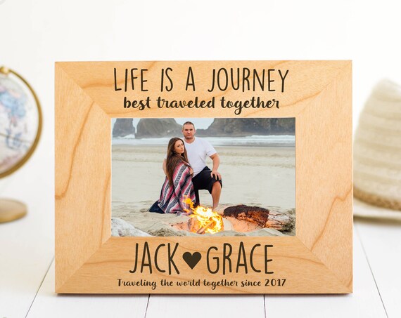 Picture Frames Heartcarvedtree Personalized Photo Frame Wedding For Couple Life Is A Journey Travel E