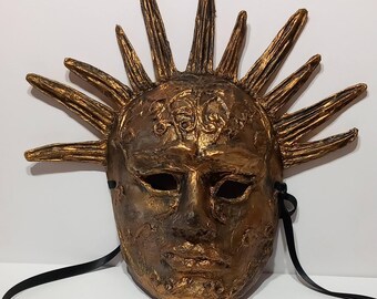 Papier Mache Golden Mask