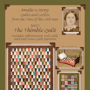 Conjunto de cinco patrones de Darlene Zimmerman: La historia de Amalie: colchas y cartas de la época de la Guerra Civil