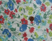Vintage Feedsack, Multi colored floral, larger scale, full size, mint condition