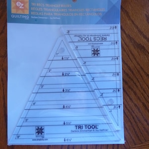 Tri-Recs tools by Darlene Zimmerman for EZ Quilting/Simplicity. Cuts triangles-within-a square. sizes 1&quot; to 6&quot; finished, Instructions