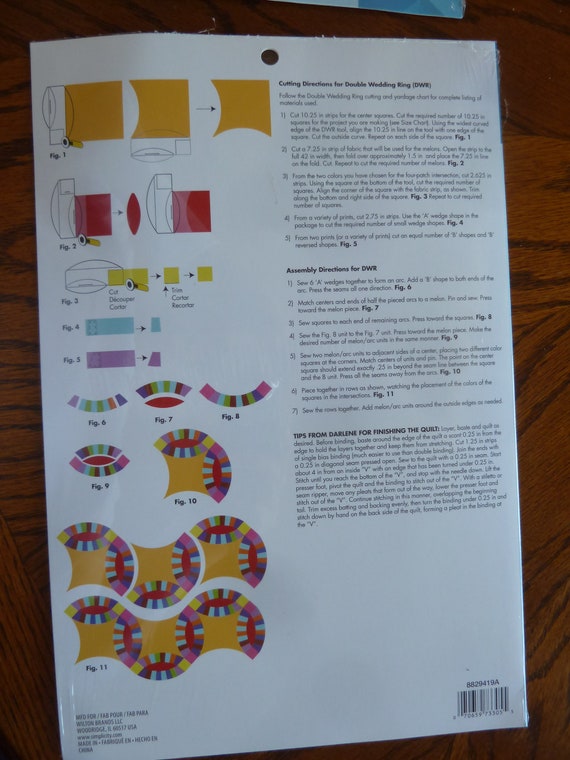 Double Wedding Ring Template Set By Darlene Zimmerman For Ez Etsy