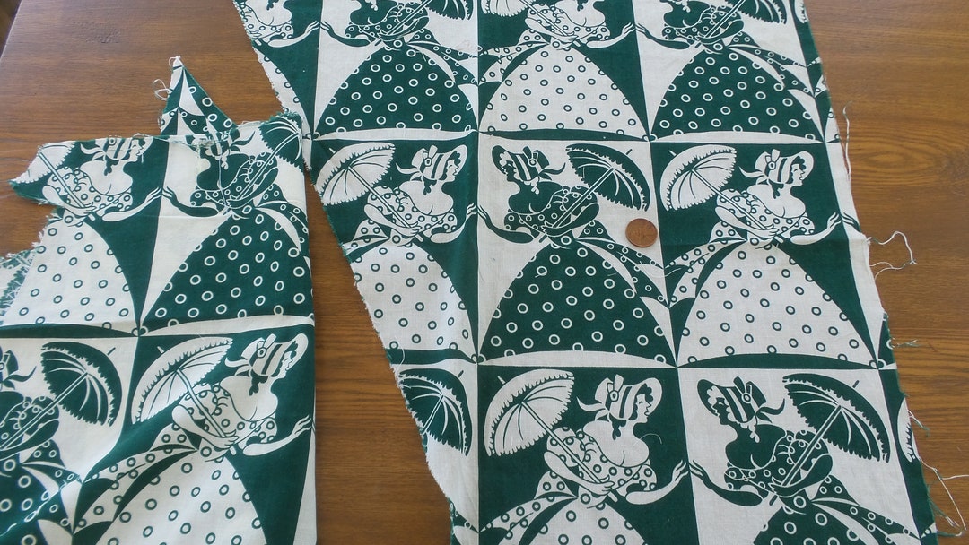 Vintage Novelty Fabric Three Pieces 1930s Era Cotton Etsy