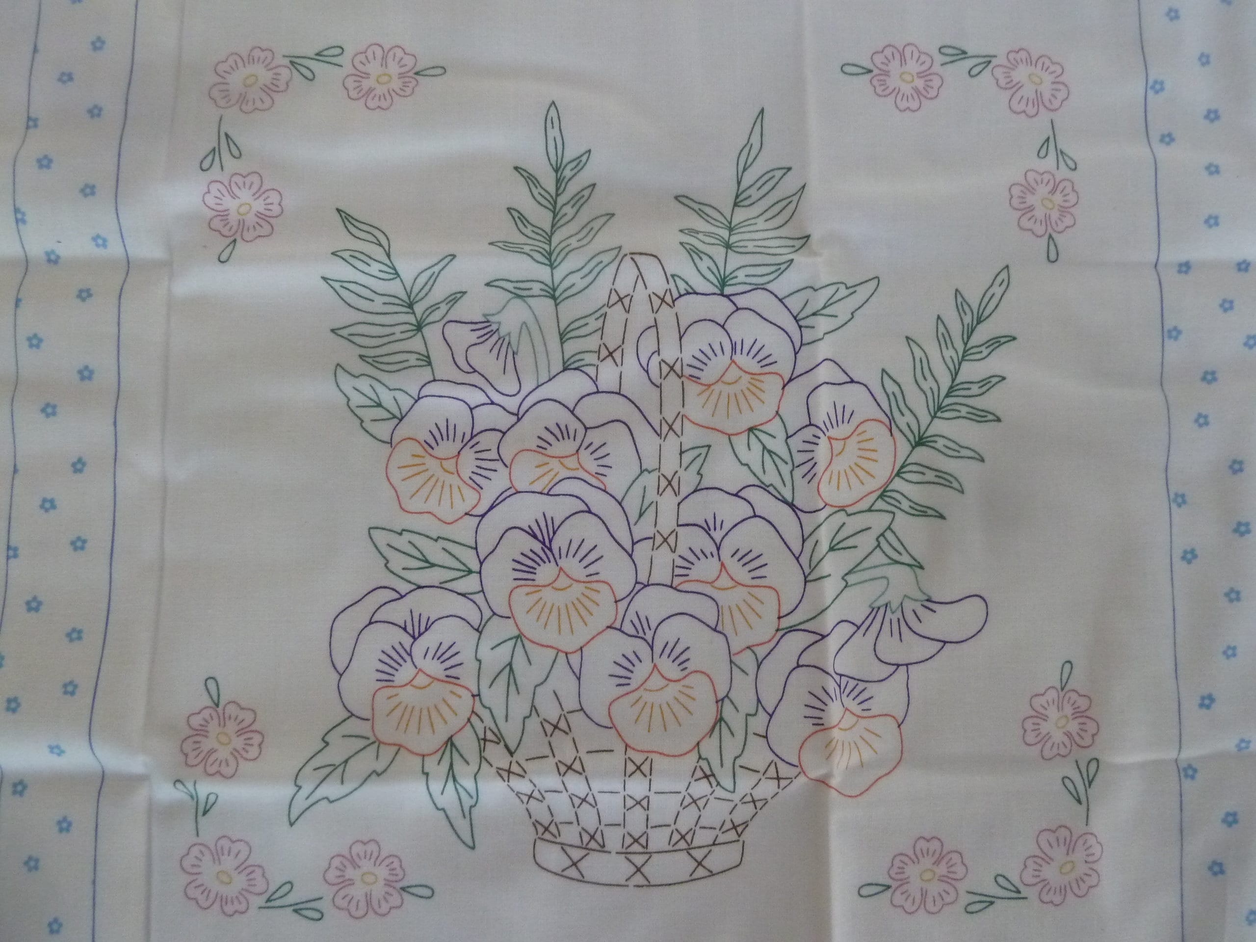 Darlene Zimmerman's Teapot Garden panel to embroider and Etsy