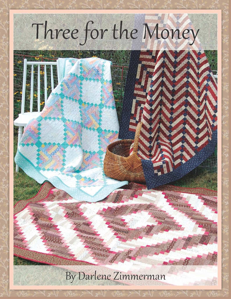 Three for the Money quilt pattern Darlene Zimmerman three Etsy