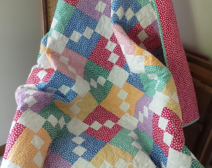 All Polka-dots Quilt! Newly Made, All Polka Dots, Lap Size, Machine ...