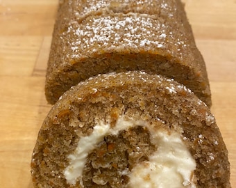 Carrot Cake, Homemade Cake Roll, Dessert Box,Carrot Cake Roll with Cream Cheese Frosting