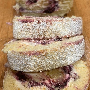 Blueberry Cake Roll, Homemade Fruit and Cream Cheese Cakerolls, Homemade Baked Goods