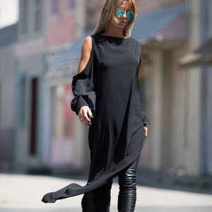 Buy Asymmetrical Tunic Dress, Cyberpunk Clothing, Avant Garde Dress, Gothic  Clothing, Plus Size Clothing, Women Tunic Dress, Gothic Black Dress Online  in India 