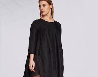 Linen Dress, Linen Clothing, Plus Size Linen Dress, Black Linen Dress, Summer Linen Dress, Loose Linen Dress, Black Cocktail Dress, Short