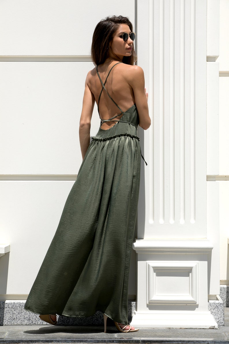 plus size backless maxi dress