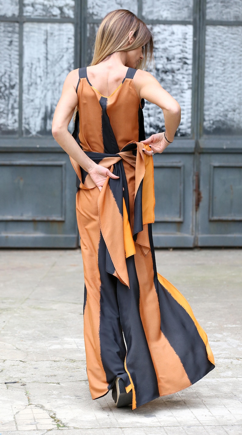 Summer Clothing,Black Orange Summer Maxi Dress Convertible Dress Women Dress Avant Garde Dress Beach Dress Long Dress Boho Maxi Dress