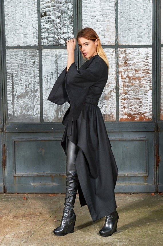 Winter Coat, Kimono Coat, Japanese Clothing, Women Black Coat, Wool Clothing, Gothic Clothing, Long Sleeve Coat, Warm Coat, Women Plus Size - Etsy Winter Coat, Kimono Coat, Japanese Clothing, Women Black Coat, Wool Clothing, Gothic Clothing, Long Sleeve Coat, Warm Coat, Women Plus Size - Etsy