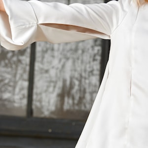 White Blouse, Plus Size Clothing, Asymmetrical Tunic Top, White Tunic, Oversized Tunic, Plus Size White Top, Long Sleeve Tunic, White Shirt image 4