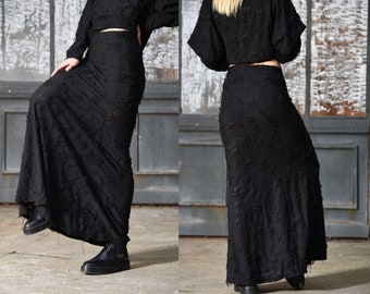 Black maxi skirt plus hotsell