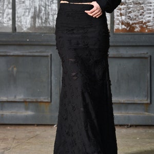 Black Maxi Skirt, Long Skirt, High Waisted Skirt, Plus Size Clothing, Steampunk Skirt, Women Skirt, Boho Skirt, Cocktail Skirt, Gothic Skirt image 5