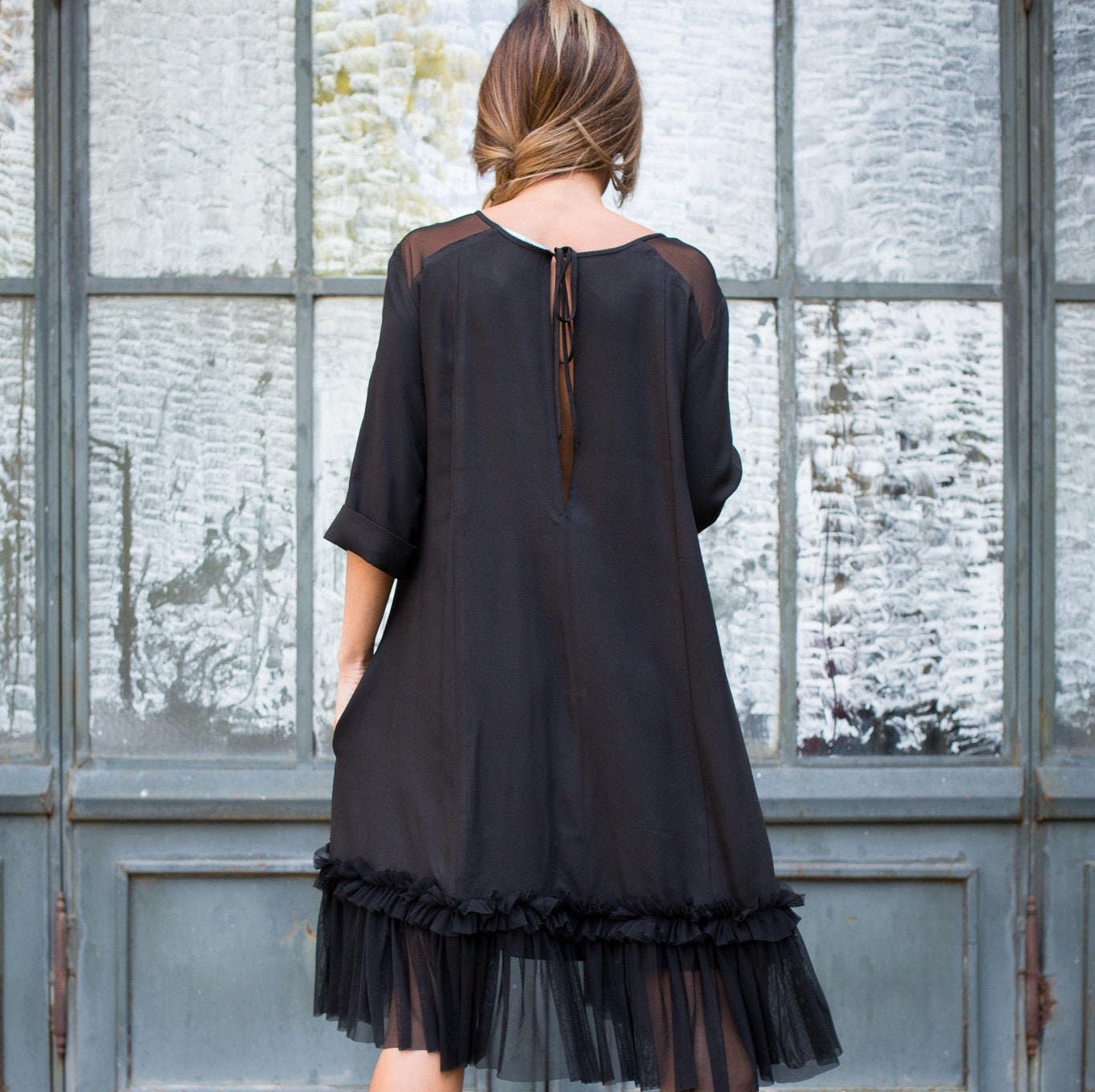 black tulle dress plus size