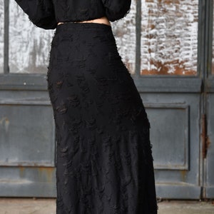 Black Maxi Skirt, Long Skirt, High Waisted Skirt, Plus Size Clothing, Steampunk Skirt, Women Skirt, Boho Skirt, Cocktail Skirt, Gothic Skirt image 6