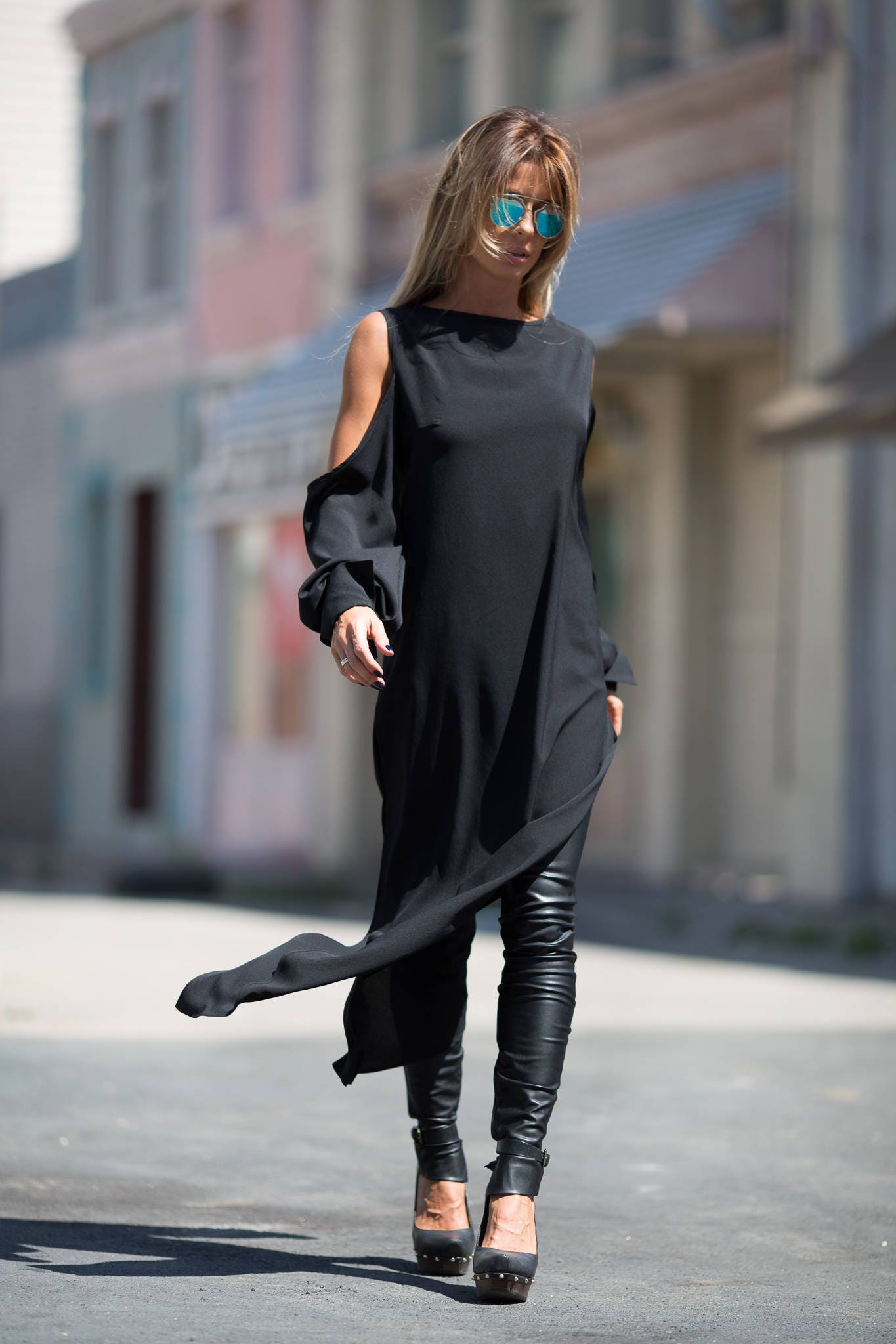 Asymmetrical Tunic Dress, Cyberpunk Clothing, Avant Garde Asymmetrical Tunic Dress, Cyberpunk Clothing, Avant Garde