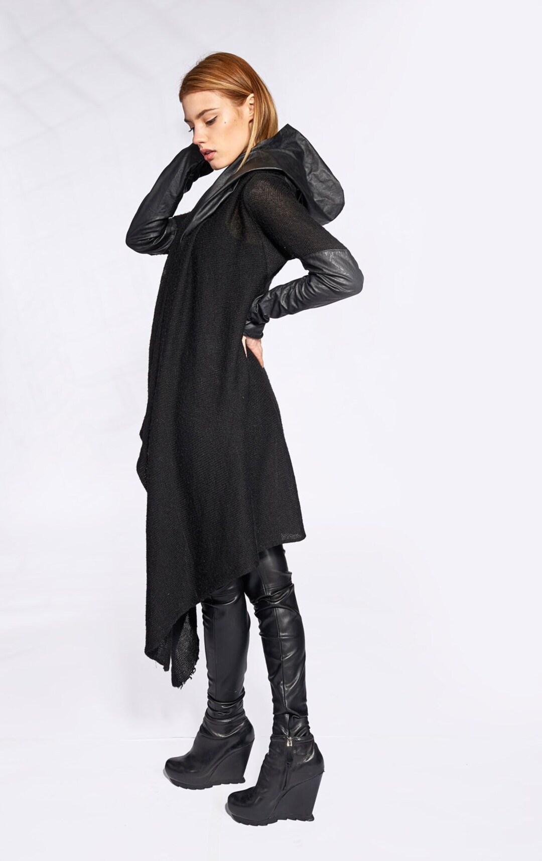 Hooded Cardigan Long Cardigan Women Gothic Clothing Plus - Etsy