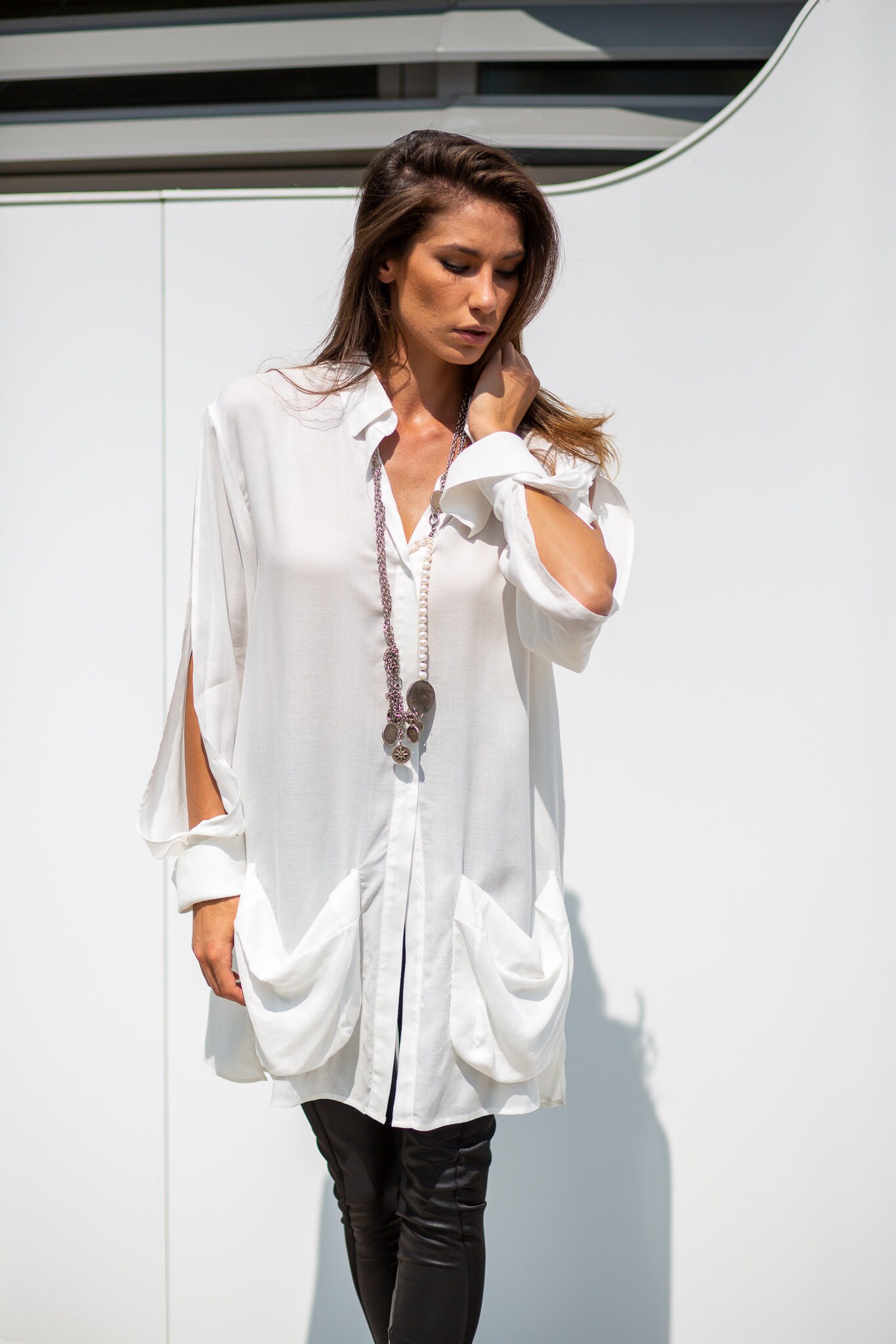 White Shirt Tunic Shirt Women Shirt 