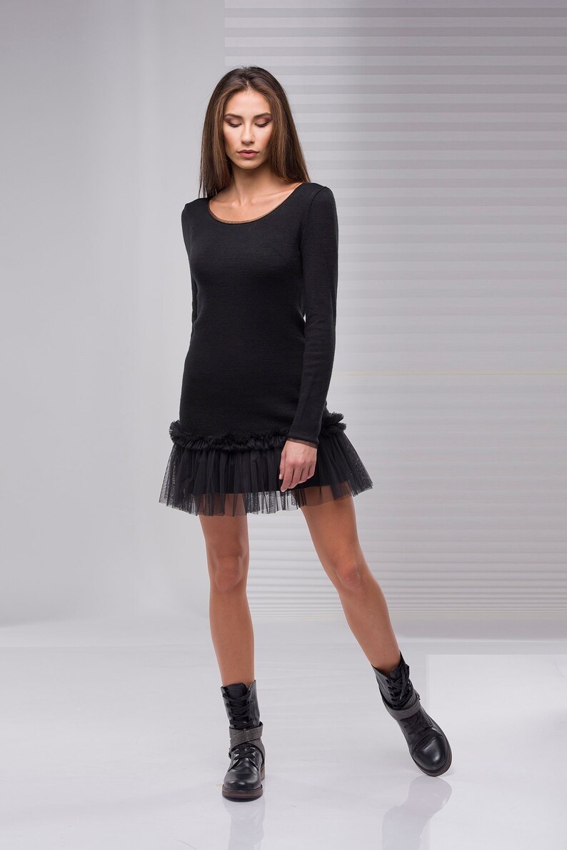 short black sweater dress