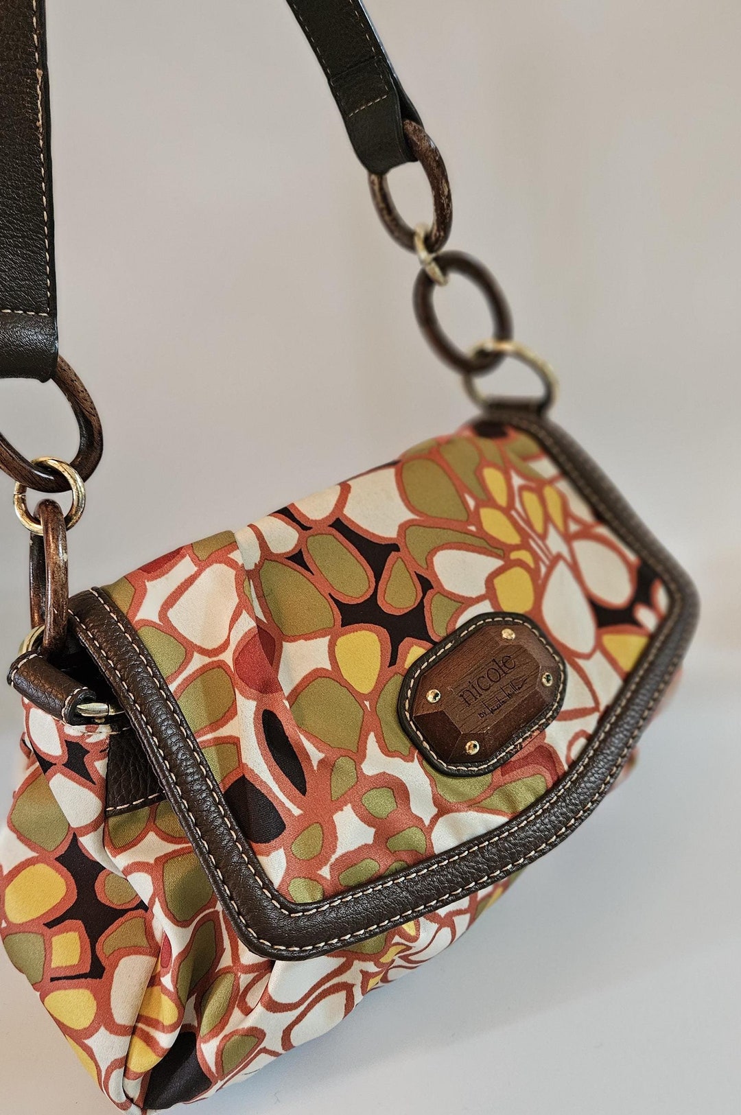 Crossbody Bag Bolsa Nicole Miller Nicole Miller Satin Floral Handbag