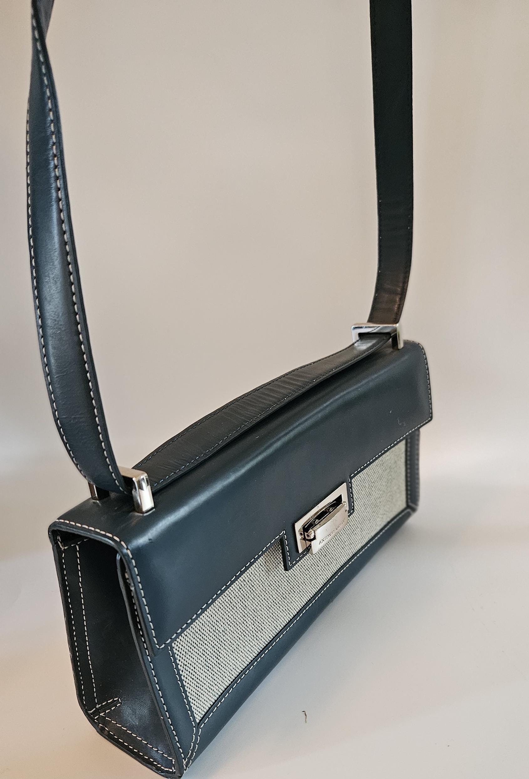 Vintage Antonio Melani Small Blue Shoulder Bag - Etsy