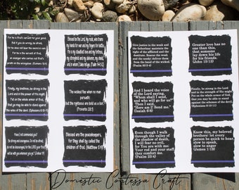 Law Enforcement Prayer Cards, Scripture Cards, Prayer Card, Daily Prayer, Thin Blue Line Printable, Police Officer Prayers