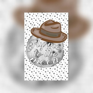 Carte d'anniversaire Frank Sinatra, Fly Me To The Moon, joyeux anniversaire, Frank Sinatra, carte d'anniversaire, carte d'anniversaire vierge