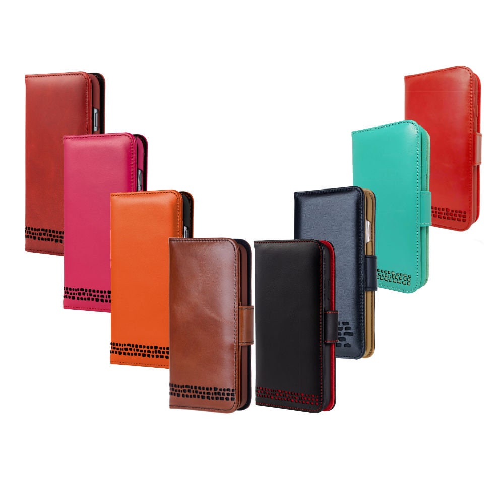 Genuine Leather Wallet Phone Case Surazo® - Turquoise - Silver Paw