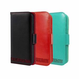 Echt lederen Samsung Galaxy S20 FE telefoonhoesje - lederen portemonnee hoesje - Personalisatie beschikbaar - traditionele hot foil embossing
