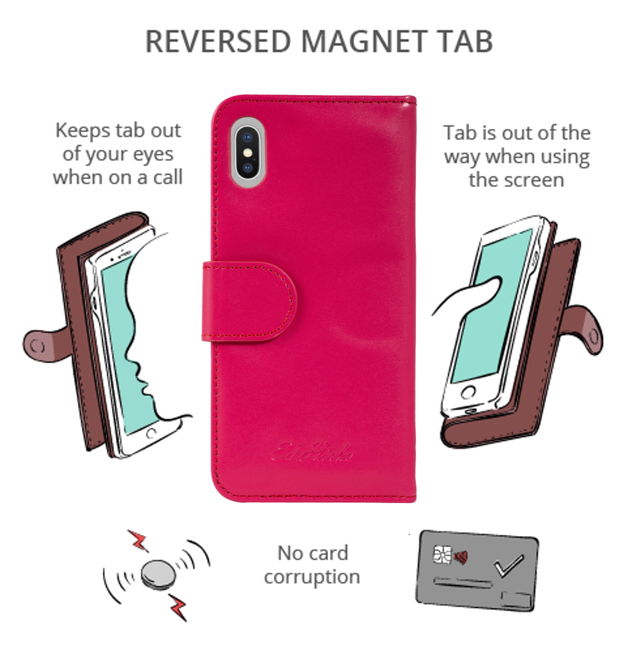 IPhone X Wallet Case Genuine Leather Folio Cover for Women Etsy