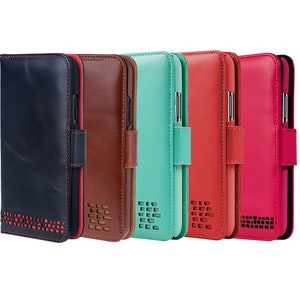 Premium echt lederen iPhone XR Wallet Case - PERSONALISATIE - Folio - Kaarthouder - Ecovriendelijke verpakking - Gratis verzending wereldwijd