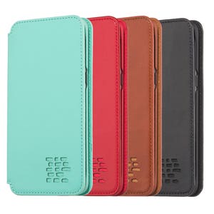 Samsung Galaxy S8 Ultra Slim Flip Casi in Pelle Reale Tattile per Uomini e Donne. Turchese, Rosso, Marrone, Nero. Spedizione GRATUITA MONDO