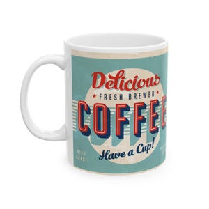 Caneca de café vintage, xícara de cerâmica retrô, presente para amantes de café, decoração de cozinha, presente para viciados em café, utensílios para bebidas nostálgicos
