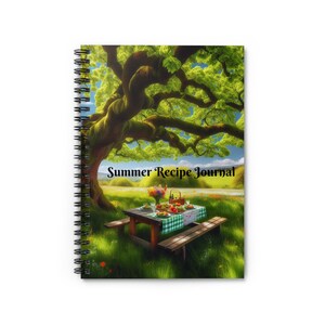 Summer Recipe Journal - Spiral Notebook, Ruled Line, Cooking Diary, Food Planner, Kitchen Organizer Gift
