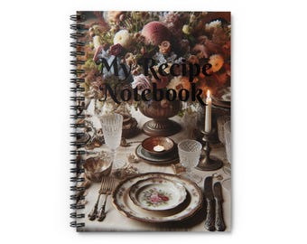 Recipe Notebook - Ruled Line, Cooking Journal, Recipe Book, Spiral Recipe Planner, Kitchen Organizer, Blank Recipe Journal