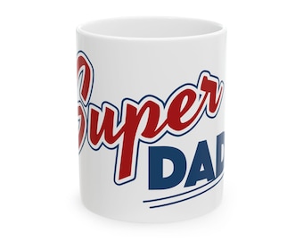 Keramische Super Dad-mok, perfect cadeau voor Vaderdag, verjaardag, koffieliefhebber, grappige koffiekop papa, uniek cadeau papa