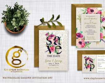 Invitation Set : Watercolor Garden